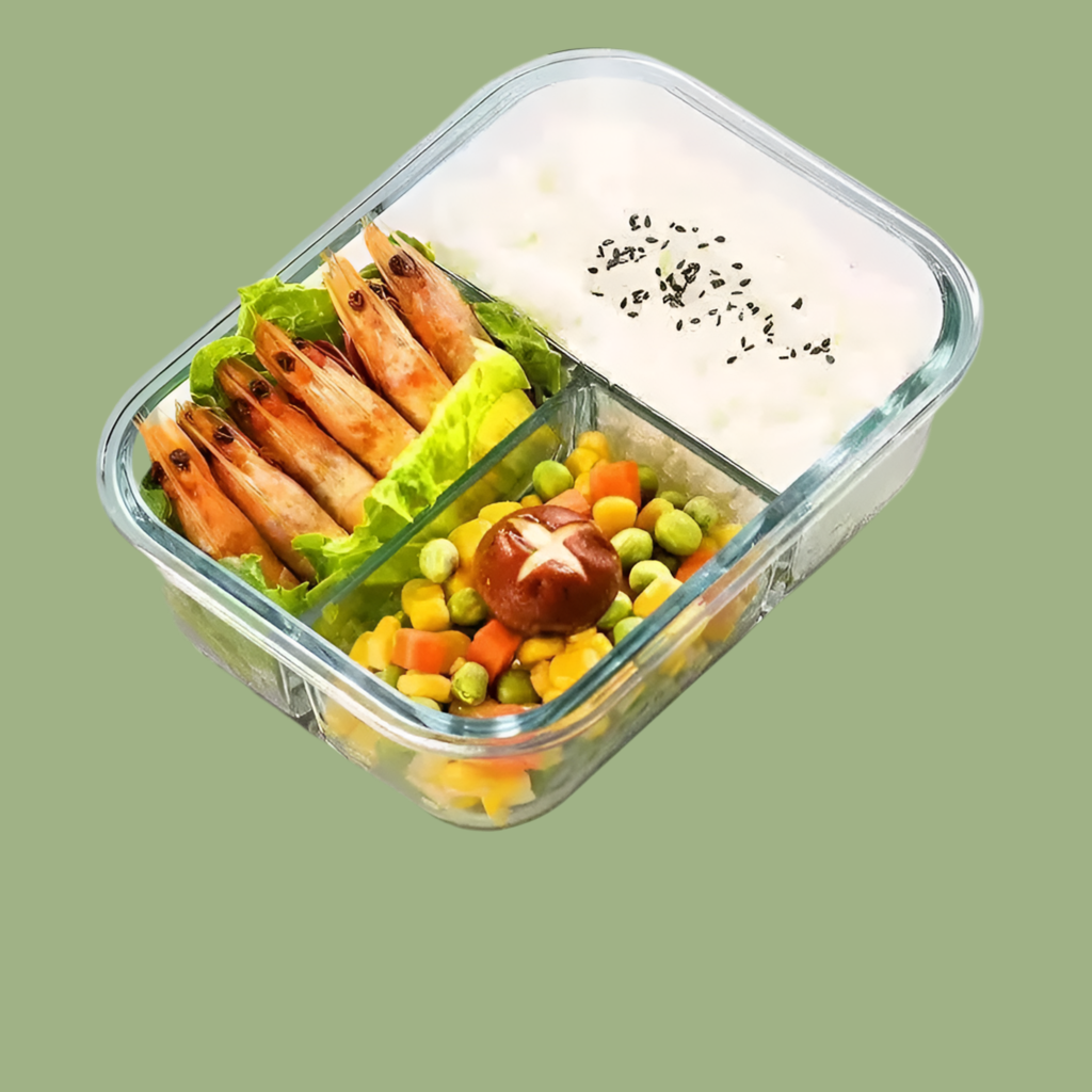 Art of mangiare™- Glas Meal-Prep Box mit schwarzem Deckel